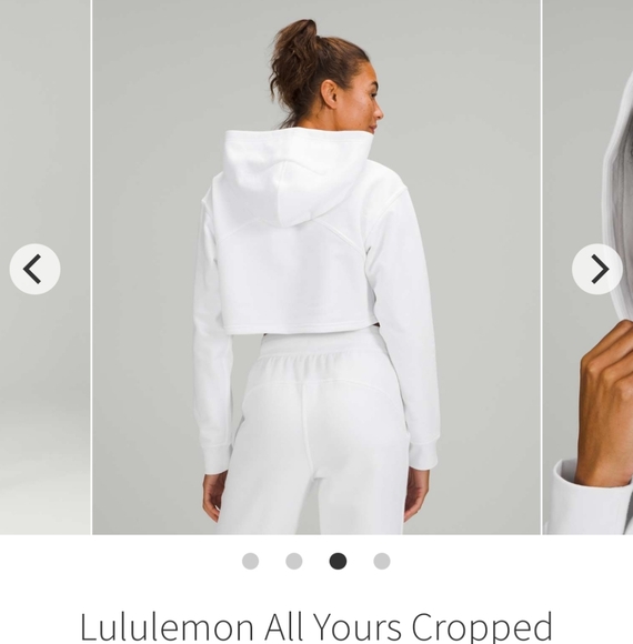 Lululemon All Yours Cropped Hoodie White Size 0 - Picture 3 of 5